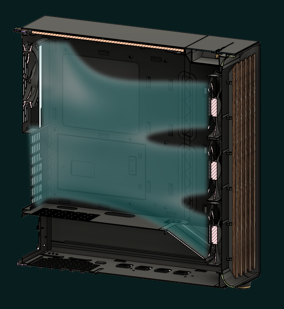 Fractal North - 3D Printed Airflow Duct/Fan Shroud
