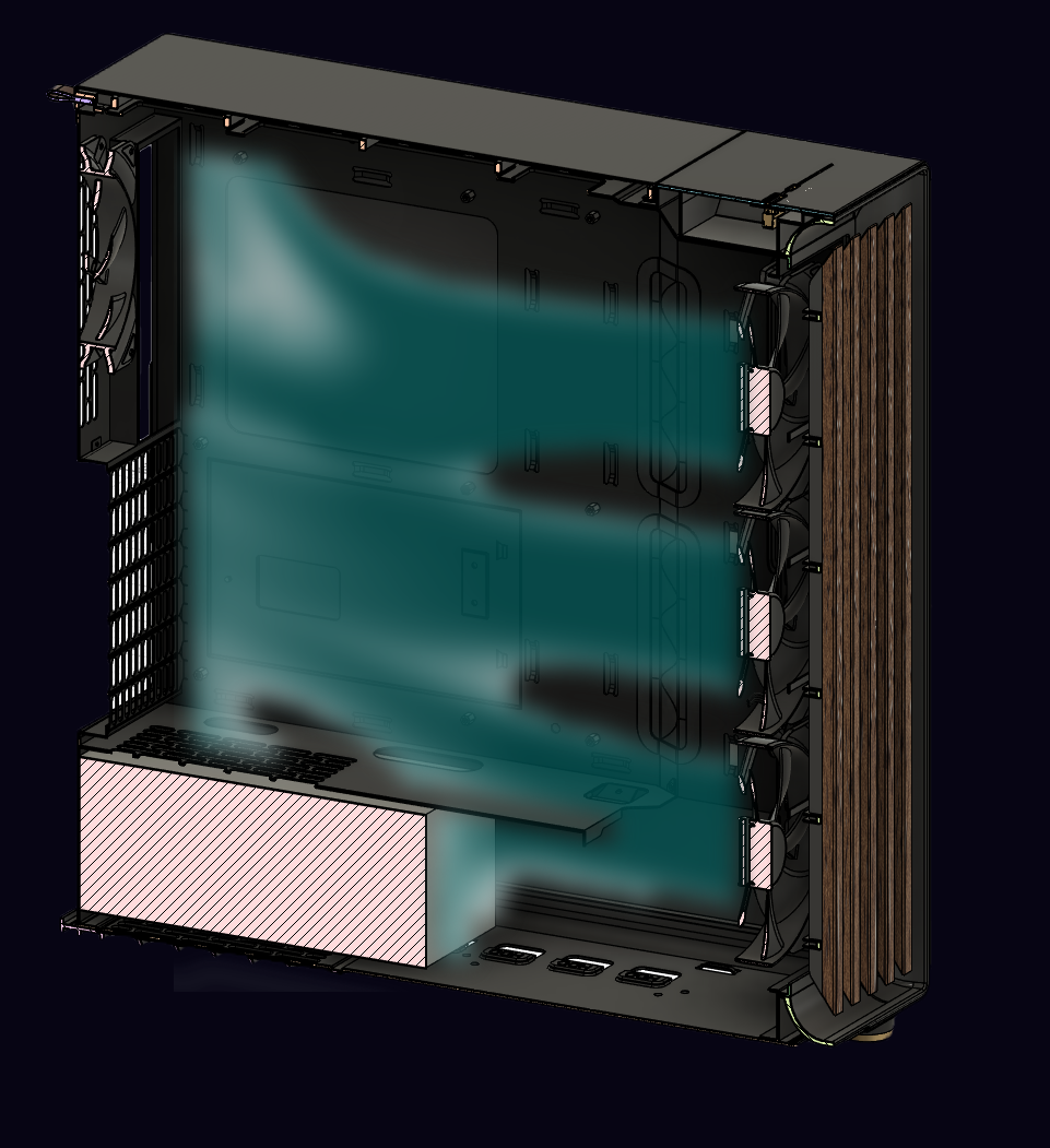 Fractal North - 3D Printed Airflow Duct/Fan Shroud