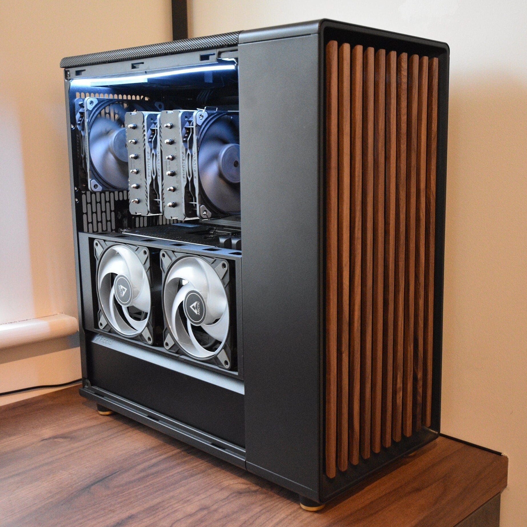 120mm Slim 3D Printed Fractal North Fan Side Bracket Replica - Designed for Large CPU Air Coolers